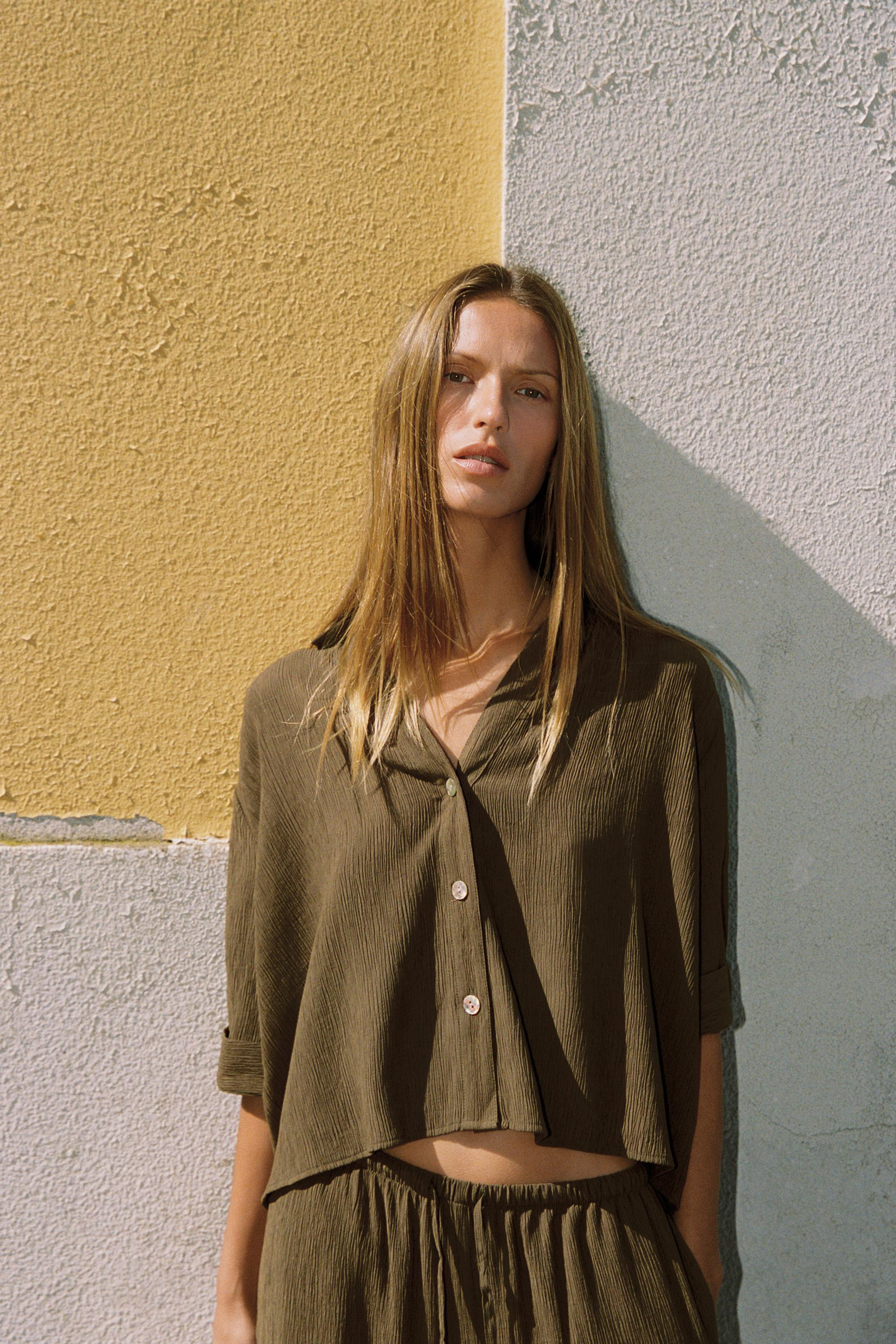 SHORT SLEEVE FLOWING SHIRT | Zara UK