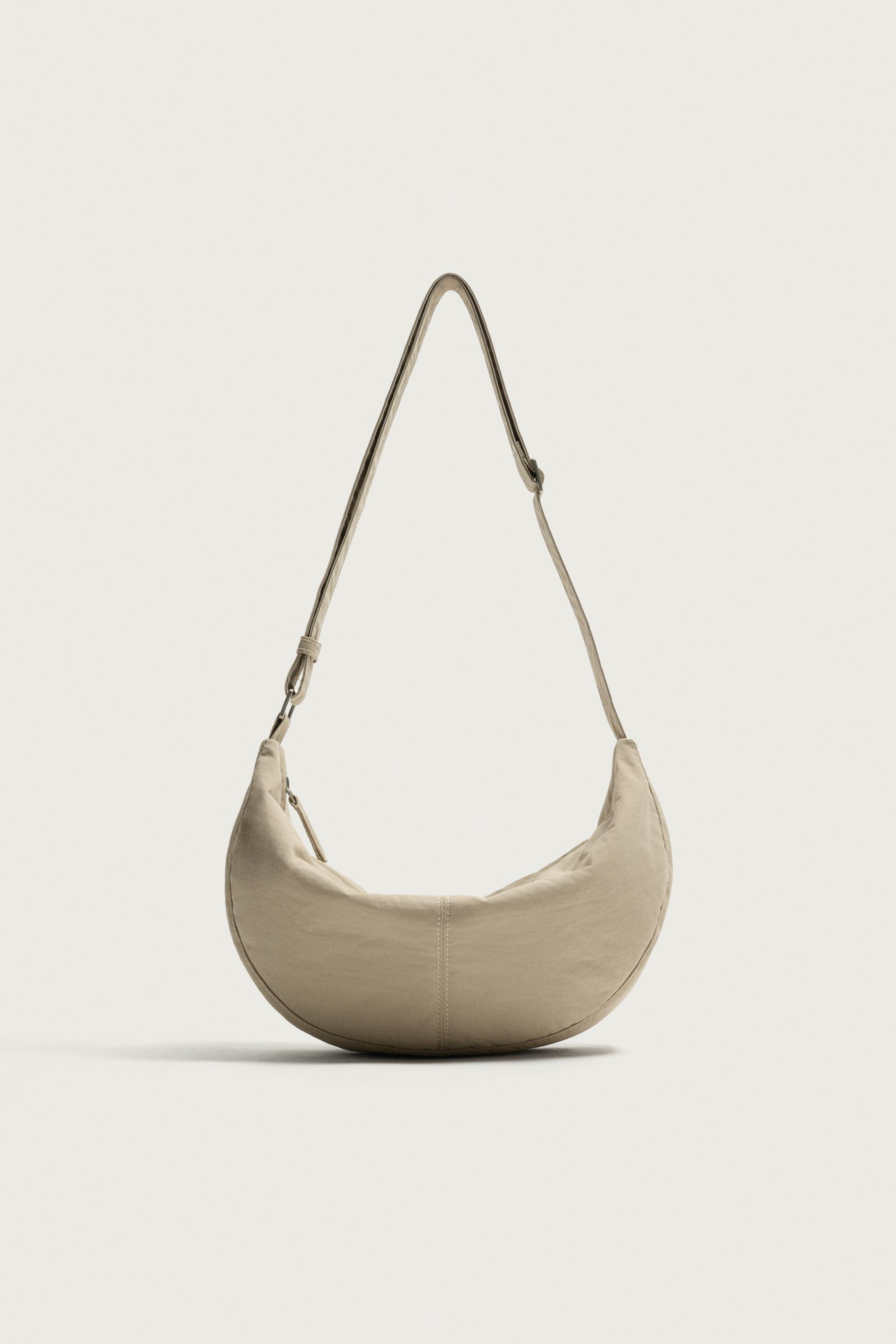 Zara - Small Nylon Shoulder Bag - Bone White - One Size Only - Man | Zara US