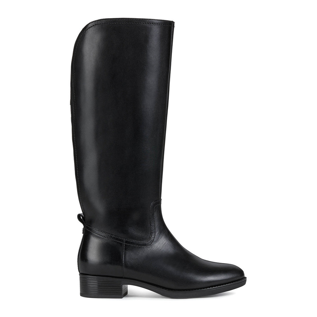 Black Felicity Leather Long Boot | BrandAlley