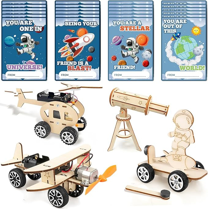 MOVINPE Valentines Day Gifts for Kids Classroom School - 24 Sets Stem Kits with Valentines Cards,... | Amazon (US)