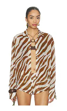 superdown Emah Button Down Top in Zebra from Revolve.com | Revolve Clothing (Global)