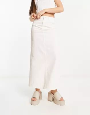 Weekday Alexa midi skirt in off-white | ASOS (Global)