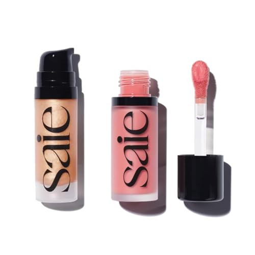 Saie Mini Glowy Super Gel Lightweight llluminator & Makeup Primer - Sunglow (0.5 oz) + Dew Blush - Lightweight Liquid Blush with a Blendable + Buildable Cream Finish - Sweetie (.40 oz) | Amazon (US)