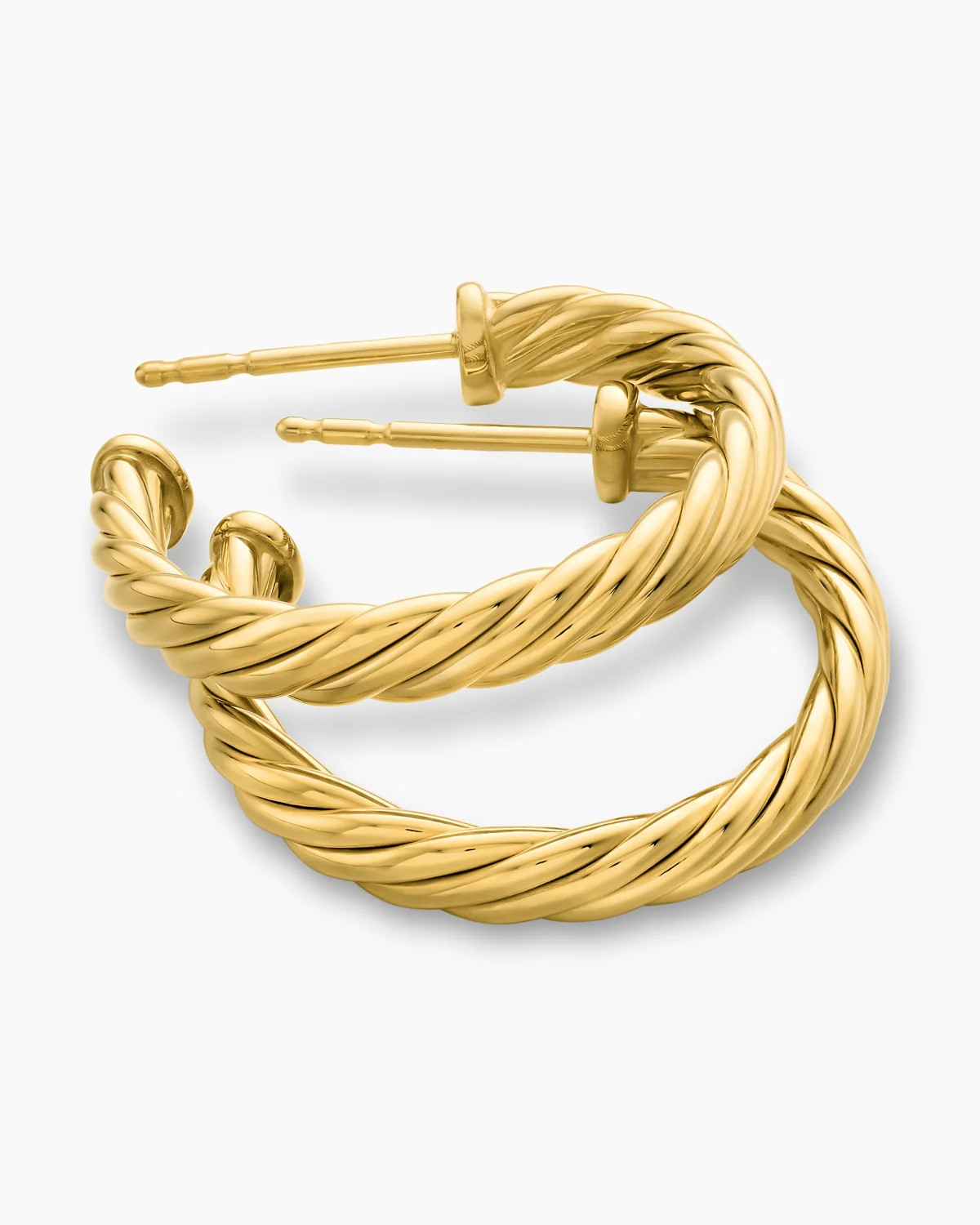 David Yurman | Cablespira® Hoop Earrings in 18K Yellow Gold, 3/4in | David Yurman