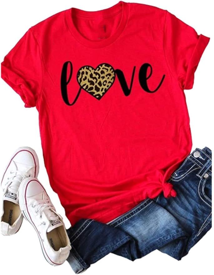 Woffccrd Womens Valentine's Day Shirts Plaid Long Sleeve Raglan Love Heart T-Shirts St. Patrick's... | Amazon (US)