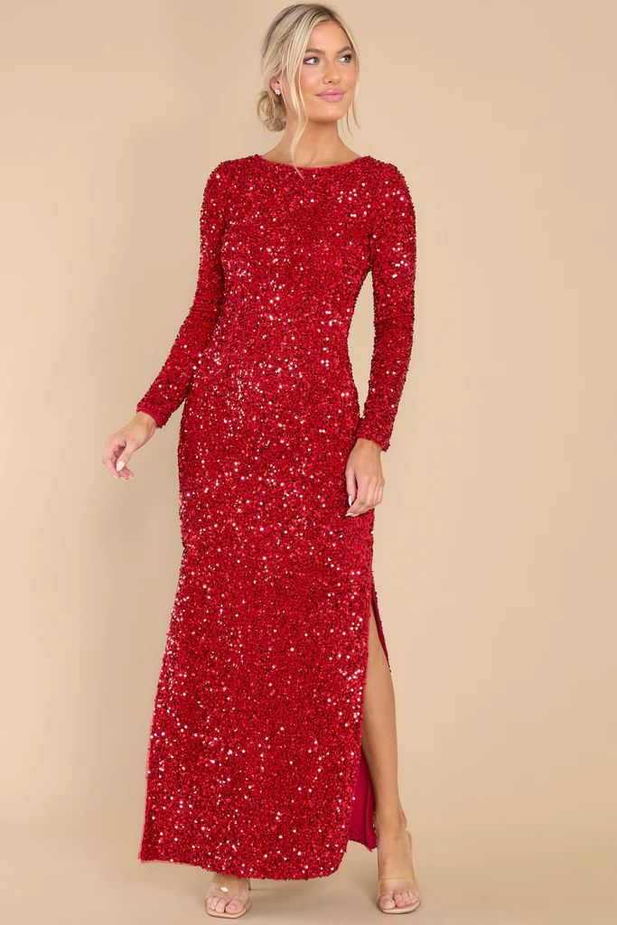 Hold Your Crown Ruby Red Sequin Maxi Dress | Red Dress 