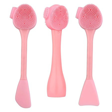 Silicone Facial Cleansing Brush 3 Designs Face Brush Double-Ended Silicone Face Exfoliating Wash Scr | Walmart (US)