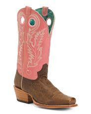 Made In Mexico Leather Embroidered Square Toe Western Boots | TJ Maxx
