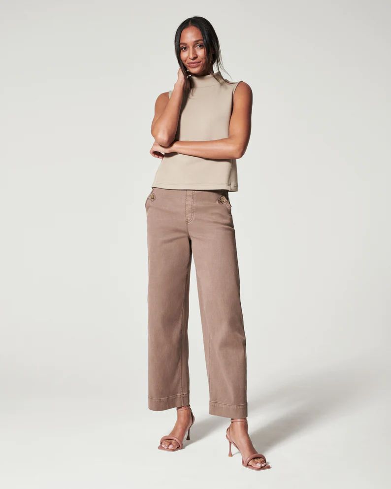 Stretch Twill Cropped Wide Leg Pant | Spanx