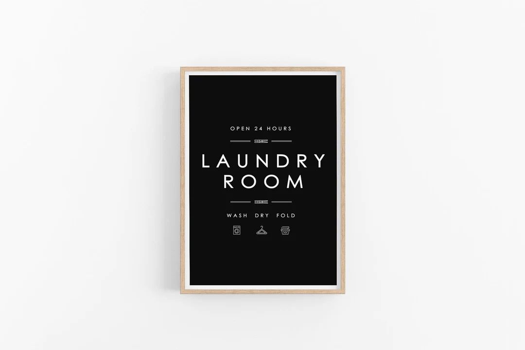 Laundry Room Sign, Laundry Printable Art, Laundry Wall Decor, Laundry Wall Decor, Black and White... | Etsy (US)