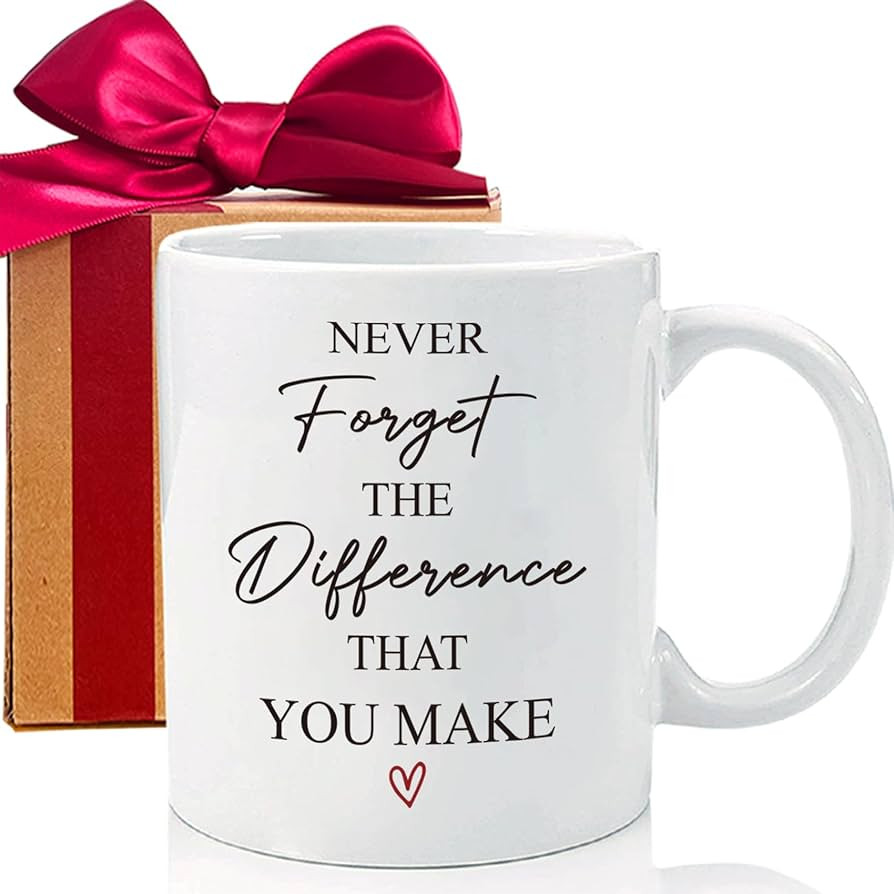 Thank You Ceramic Mug for Women & Men - "Never Forget the Difference You Make" - Appreciation Gif... | Amazon (US)