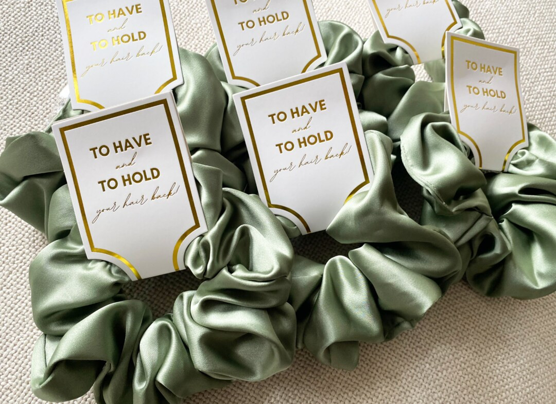 Bridesmaid Scrunchies Silk Satin Soft Hair Scrunchies Hair Accessories for Her Perfect Bridesmaid... | Etsy (US)