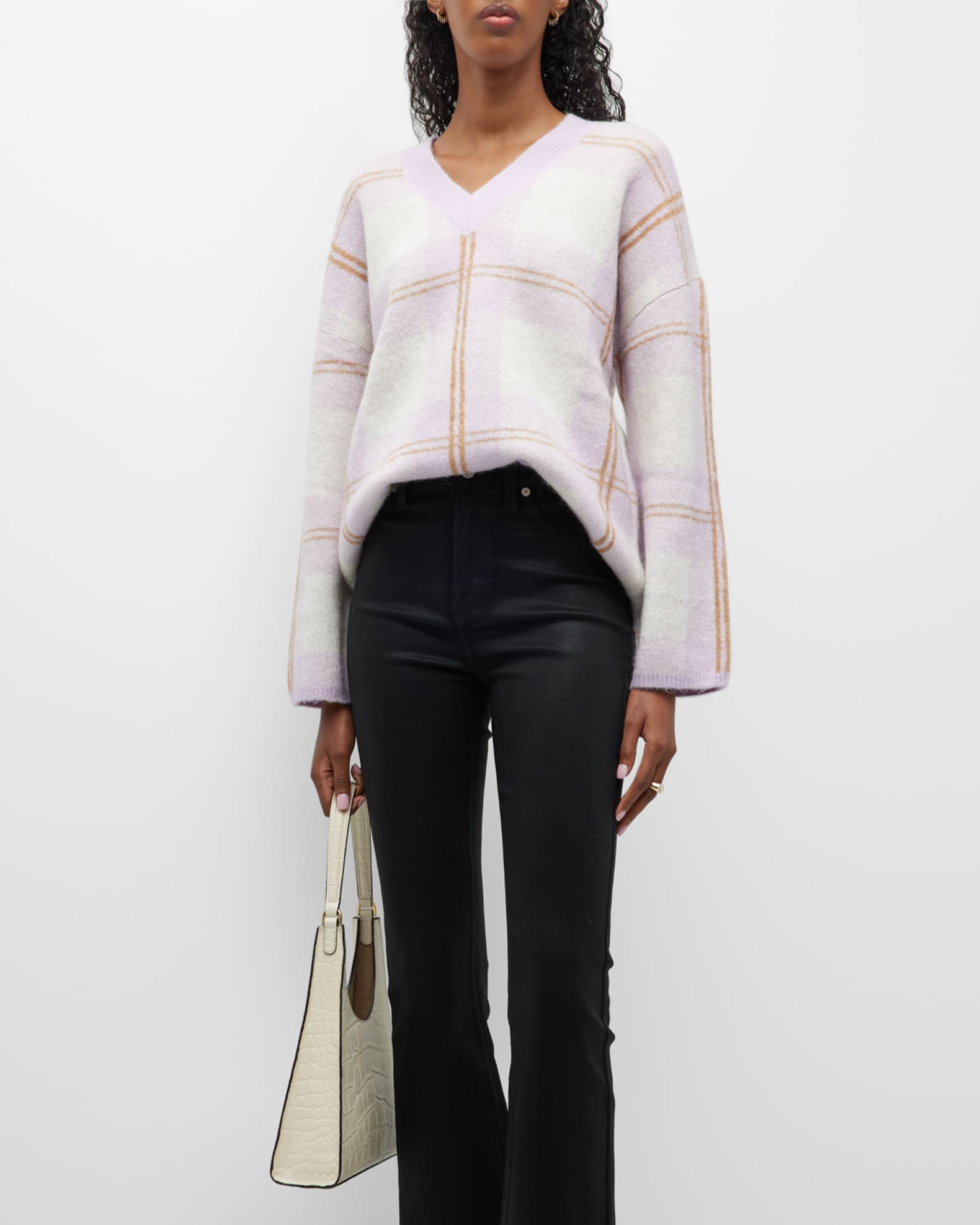 Rails Colleen Plaid V-Neck Sweater | Neiman Marcus