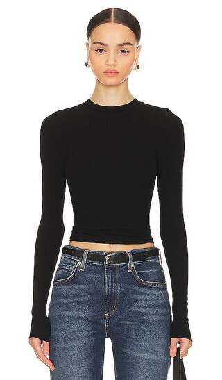 Hailey Long Sleeve Tee in Black | Revolve Clothing (Global)