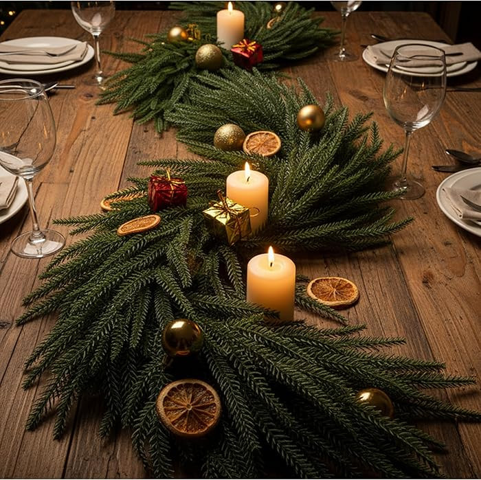 Worth Garden 2PCS 70in UV-Resistant Artificial Norfolk Pine Garlands, 6ft Green PVC Holiday Chris... | Amazon (US)