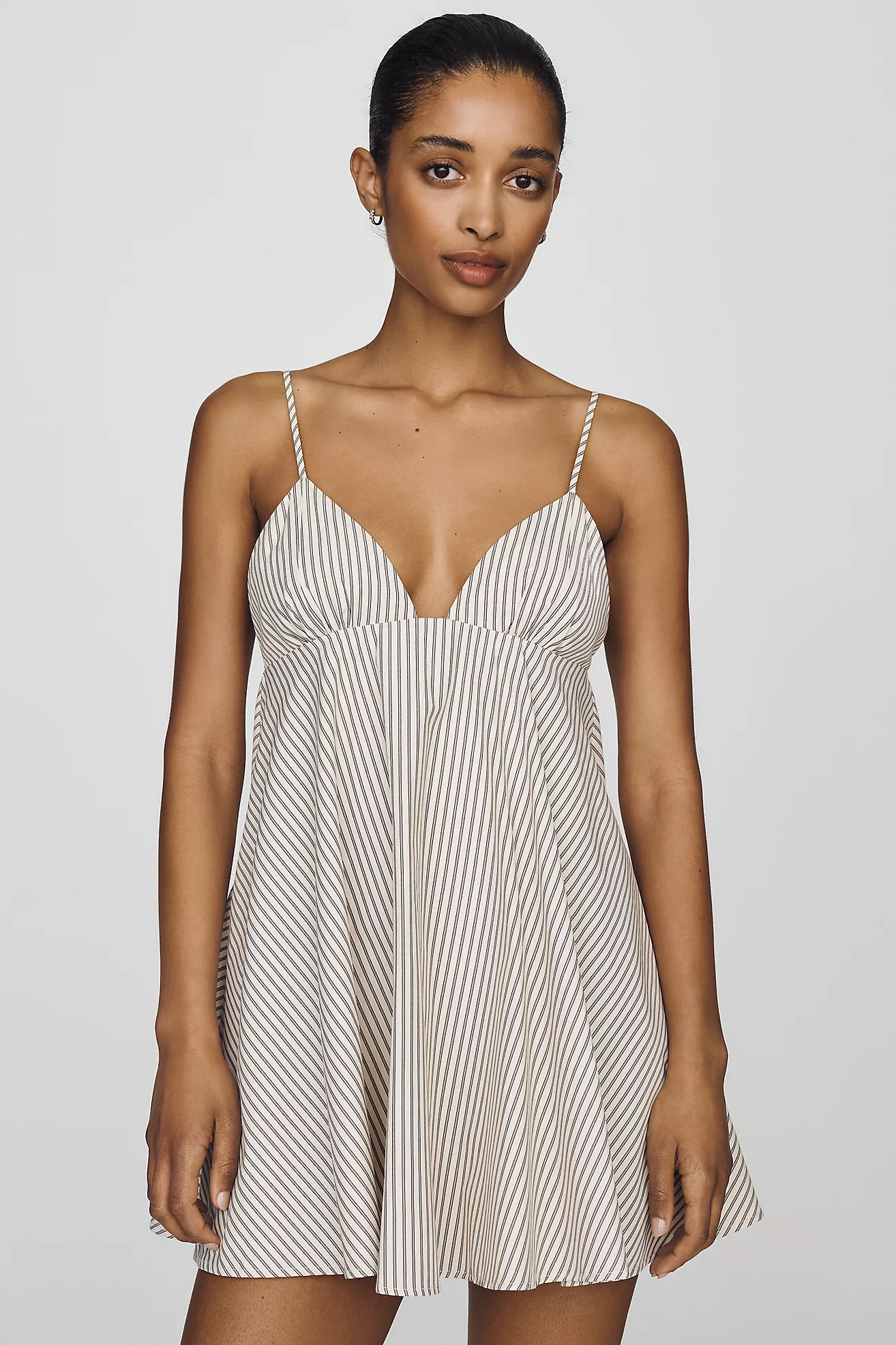 NIA Alessia V-Neck Cotton Blend Mini Dress | Anthropologie (US)