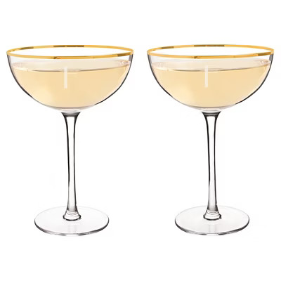 2ct "F" Couple Flutes Gold Rim | Target