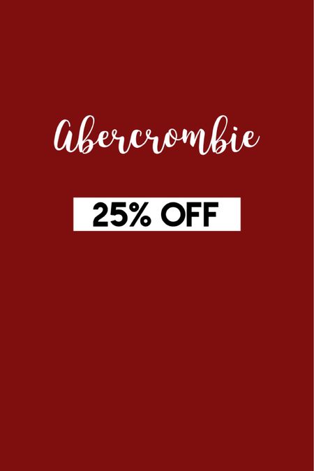 LTK sale Abercrombie 25% off 

#LTKsalealert #LTKSale #LTKunder50