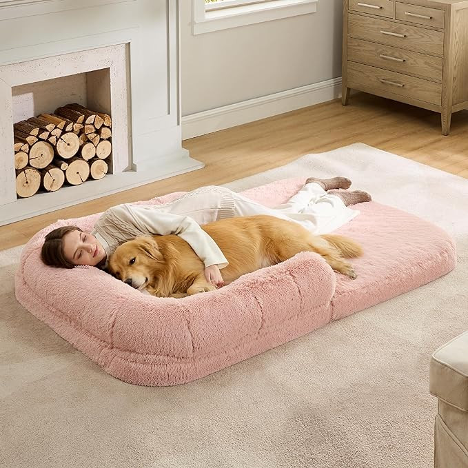 Bedsure Foldable Human Dog Bed for People Adults, 2 in 1 Calming Human Size Giant Dog Bed Fits Pe... | Amazon (US)