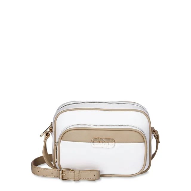 Time and Tru Women's Dorian Camera Crossbody Handbag, Bleached Linen | Walmart (US)