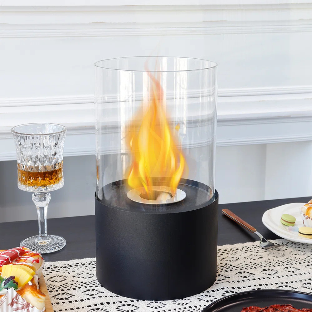 Metal Bio-Ethanol Outdoor Tabletop Fireplace with Flame Guard | Wayfair North America