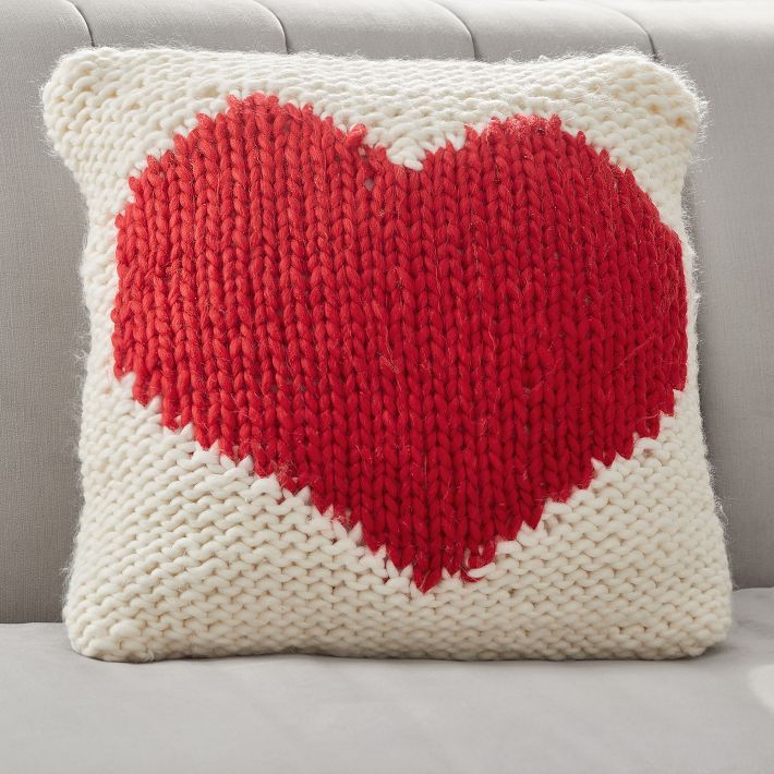 St. Jude Heart Knit Pillow | Pottery Barn Teen