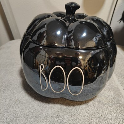 Rae Dunn Black Luster BOO PUMPKIN CANISTER w/ Lid Halloween  Dimensions In Pics | eBay US