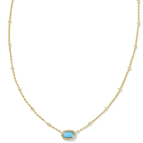 Kendra Scott Mini Elisa 14k Gold-Plated Satellite Short Pendant Necklace in Mint Magnesite, Fashion Jewelry for Women | Amazon (US)