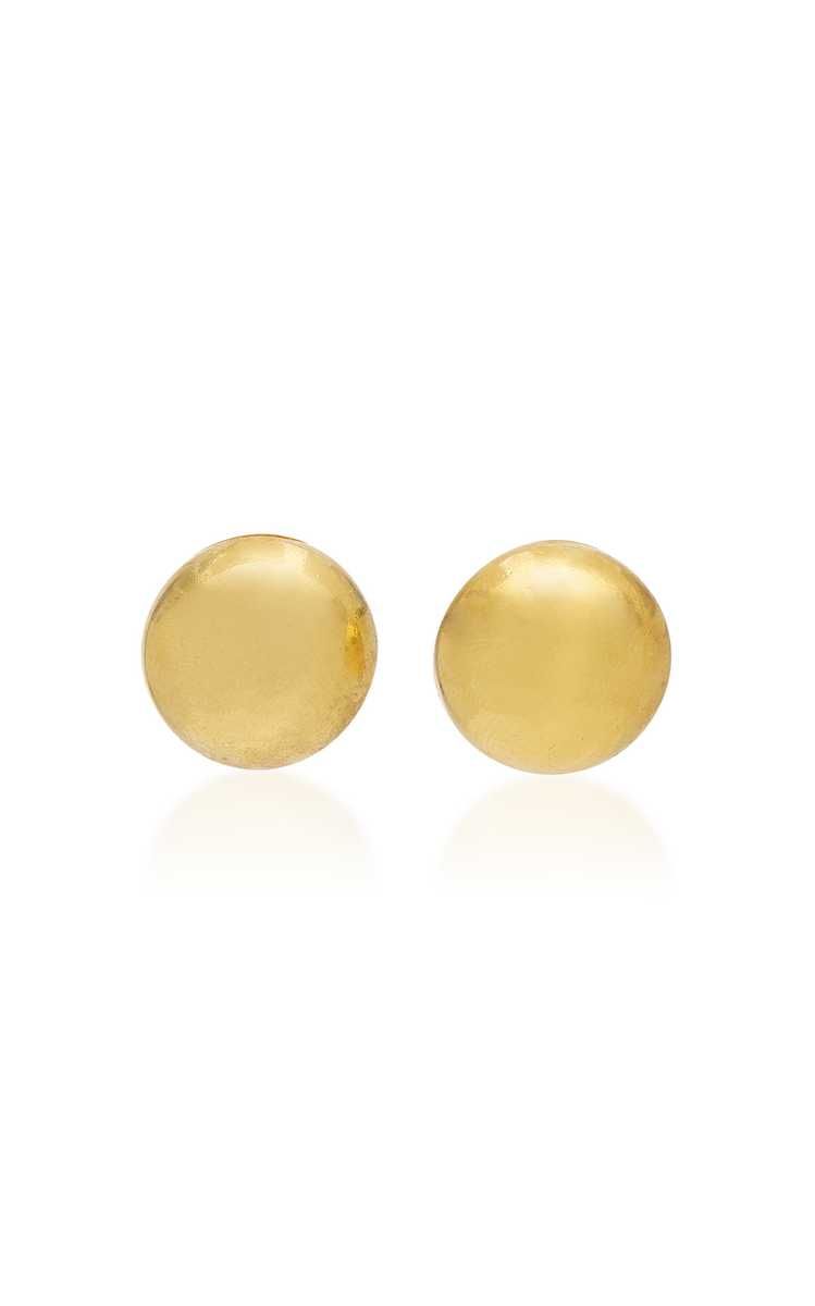 Gold-Plated Button Clip-On Earrings | Moda Operandi (Global)