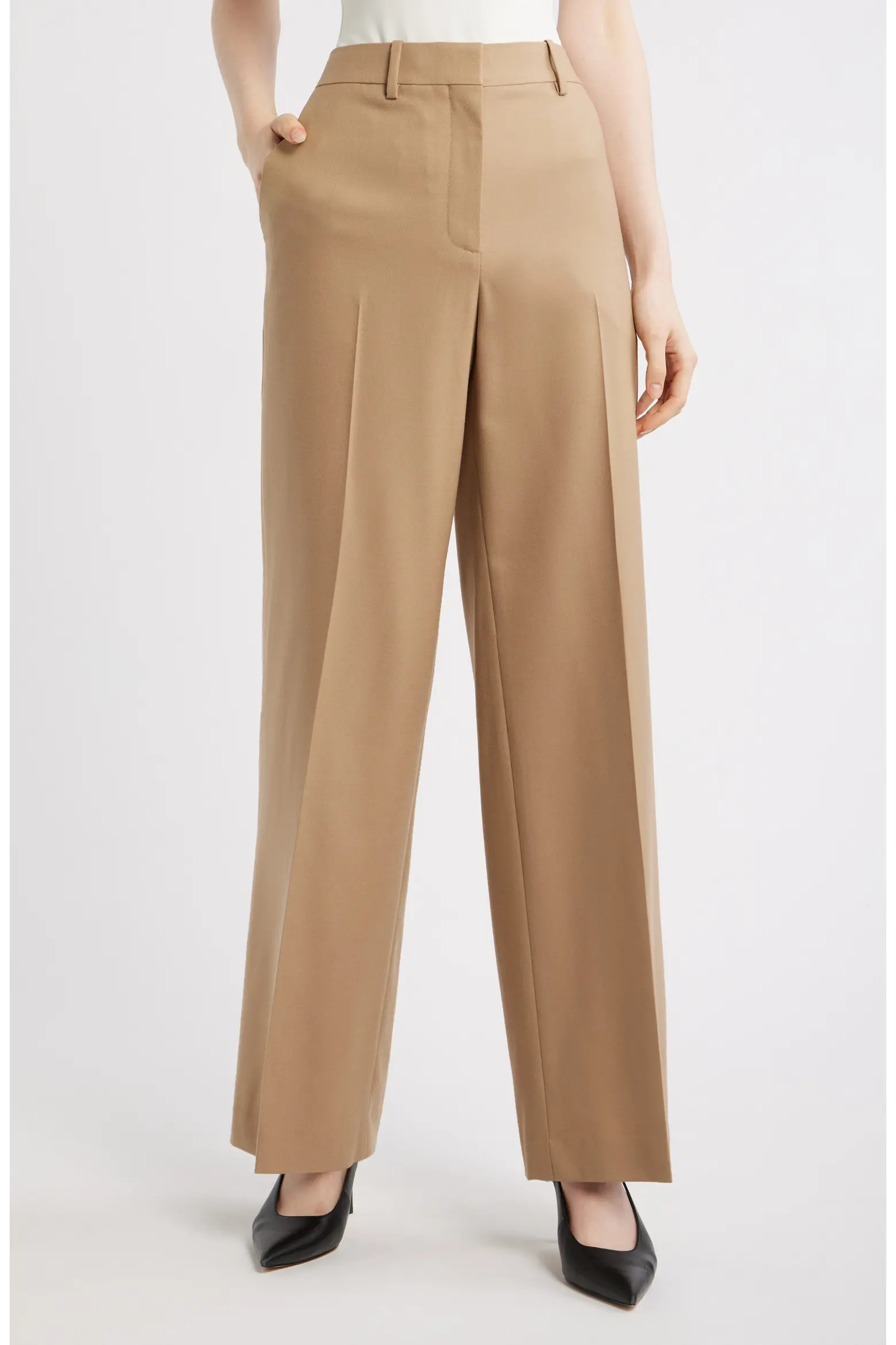 Theory High Waist Flare Leg Pants (Women) | Nordstrom | Nordstrom