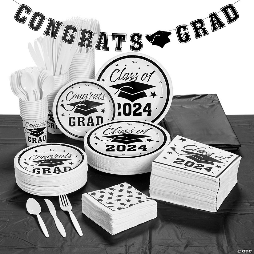 Bulk 467 Pc. 2024 Graduation Disposable Tableware Kit for 50 Guests | Oriental Trading Company