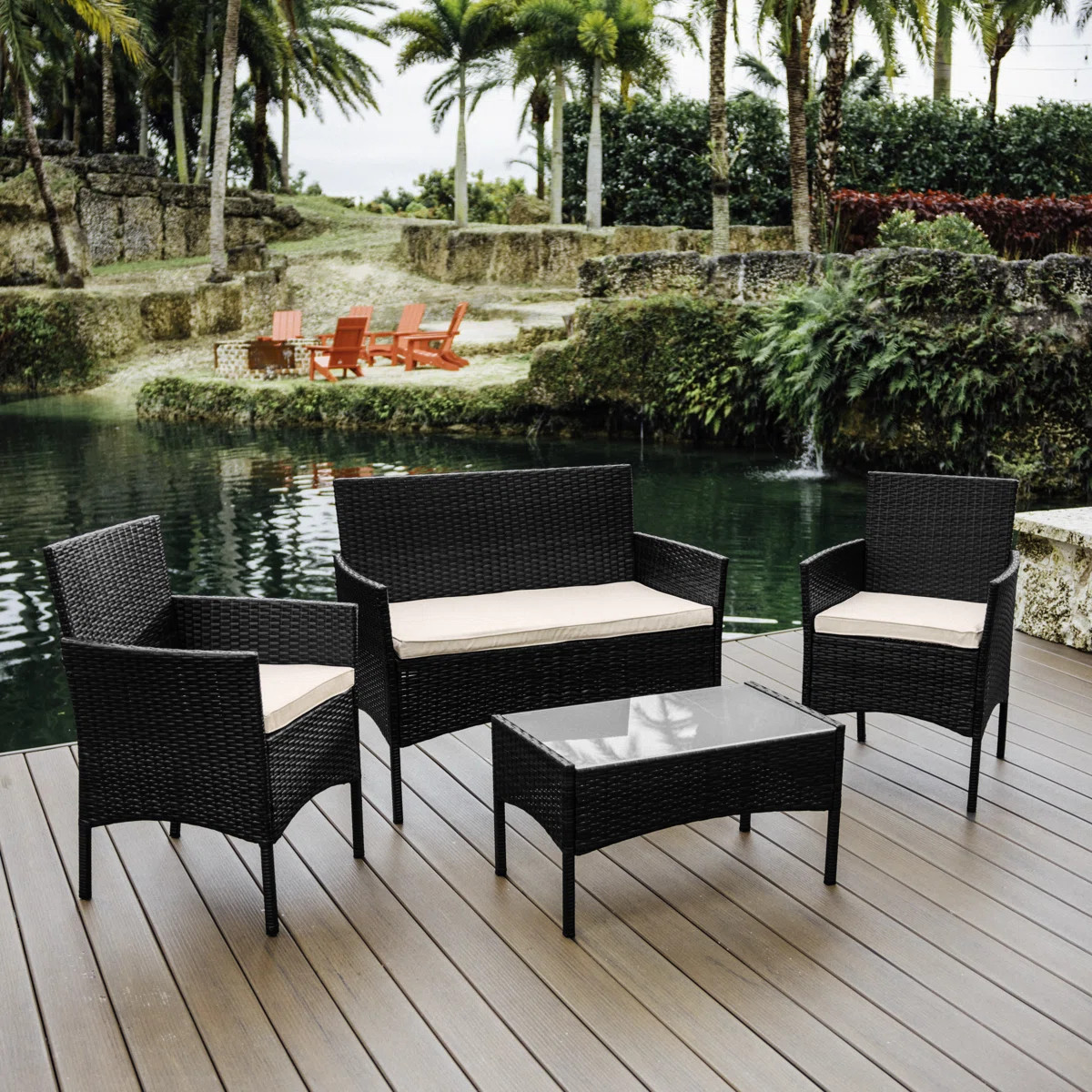 4-Person Outdoor Seating Group with Cushions (Set of 4) | Wayfair North America