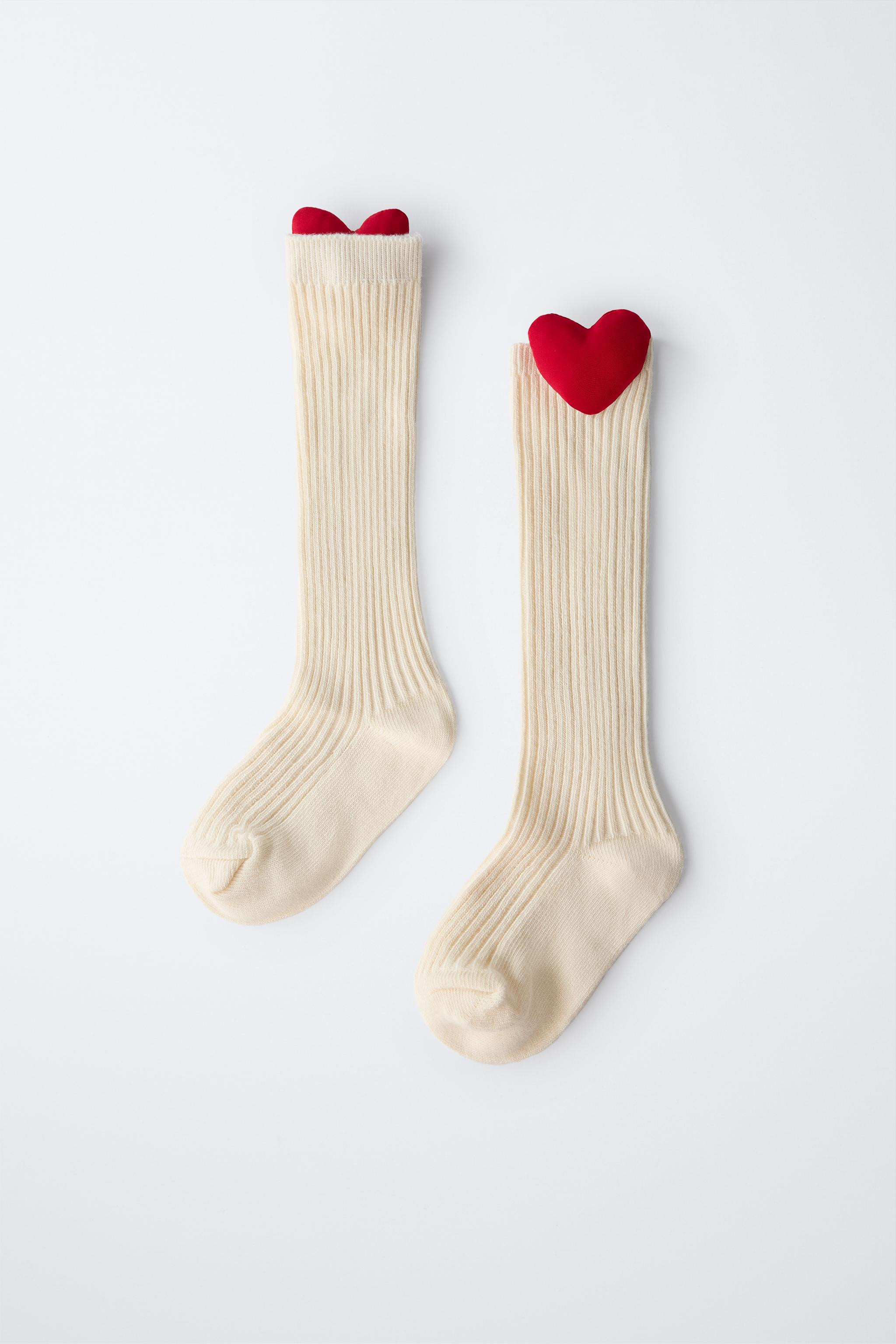 RIBBED HEART SOCKS | Zara US