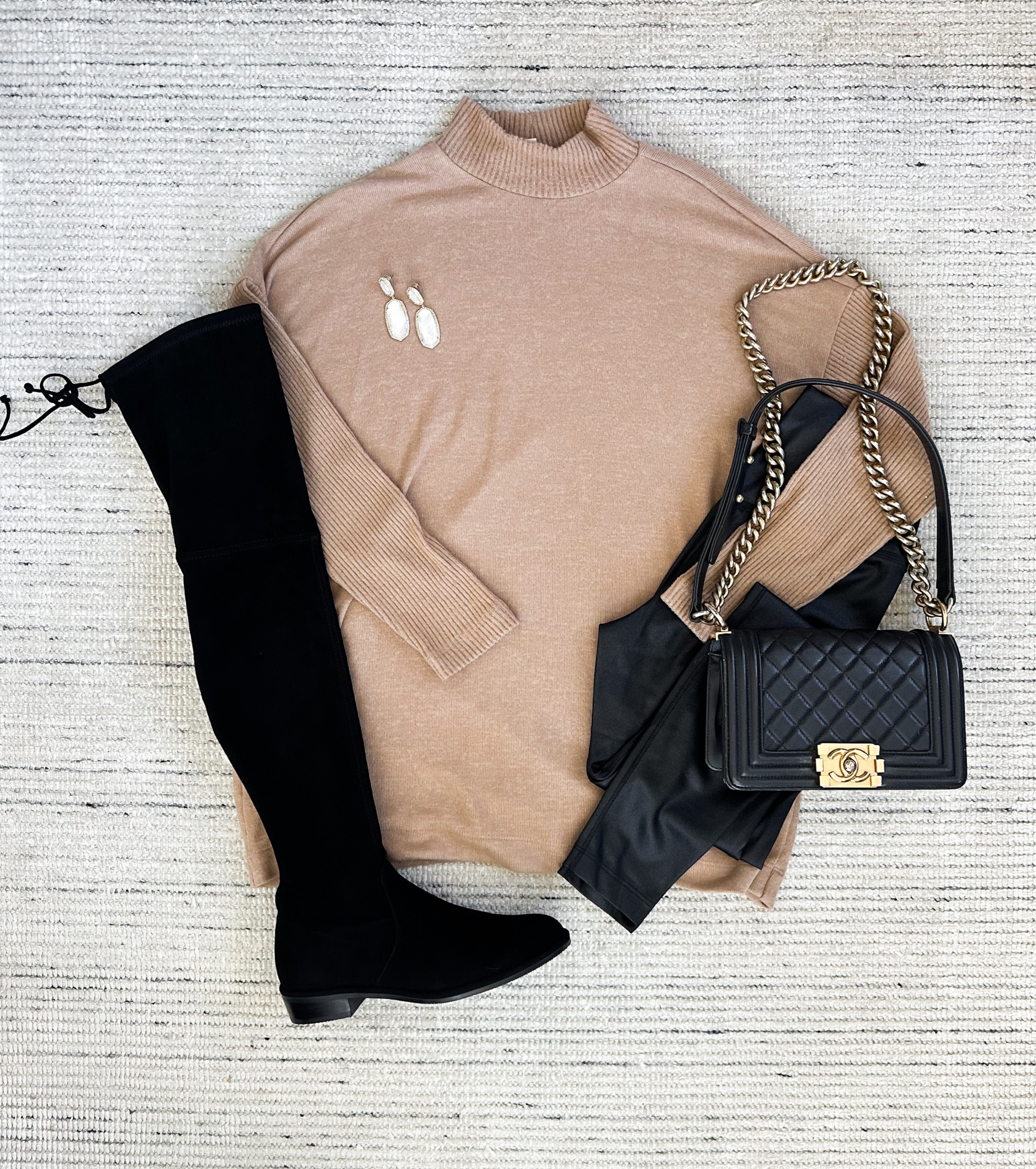 Fall outfit with mockneck sweater paired with faux leather leggings and knee high suede boots. Love this for every day, date night, and more. Sweater is 44% off plus an additional 11% off

#LTKSeasonal #LTKStyleTip