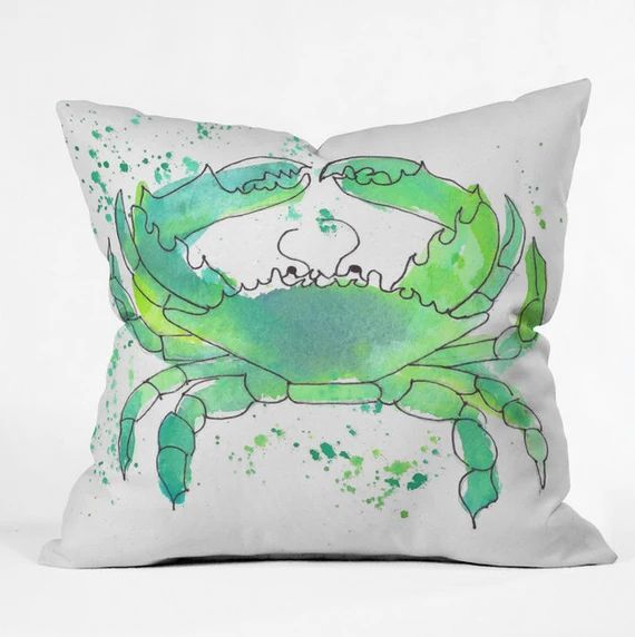 Seafoam Green Crab Throw Pillow | Etsy | Etsy (US)