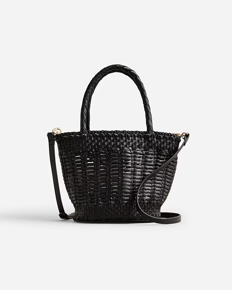 Small open-weave bag in leather | J. Crew US