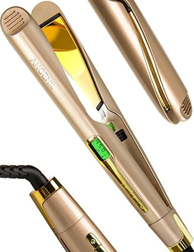 ANGENIL Dual Voltage Hair Straightener and Curler 2-in-1, Titanium Flat Iron for Straightening & Cur | Amazon (US)