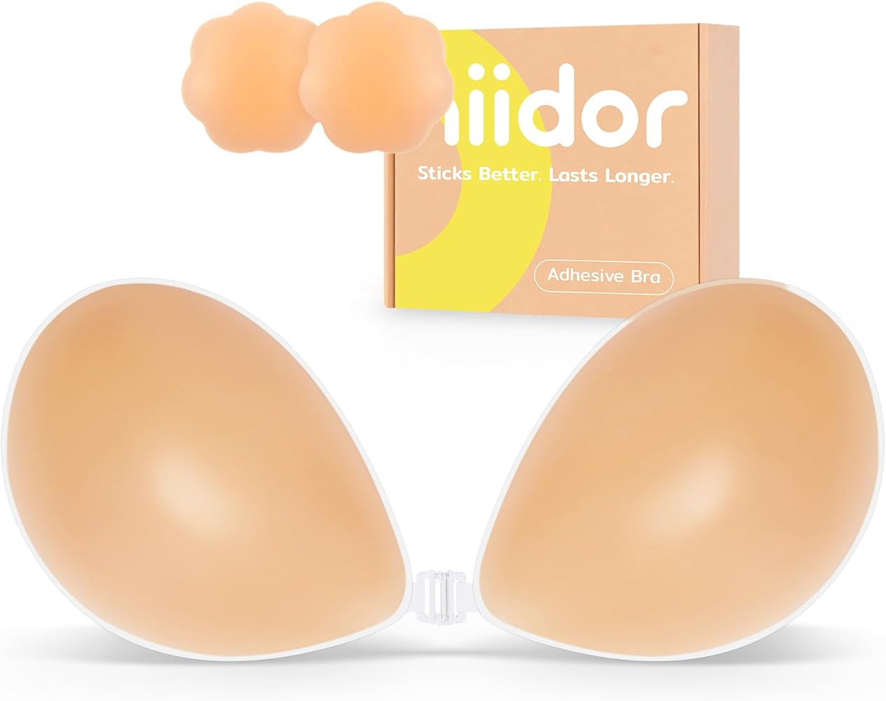 Niidor Adhesive Bra Strapless Ultra Sticky Invisible Push up Silicone Bra Multiple Colors Sizes R... | Amazon (US)