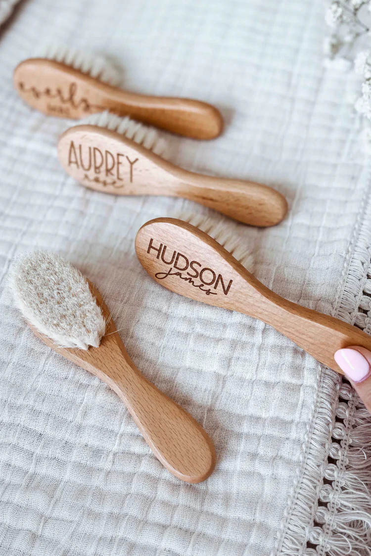 Personalized Wooden Baby Brush | Caden Lane