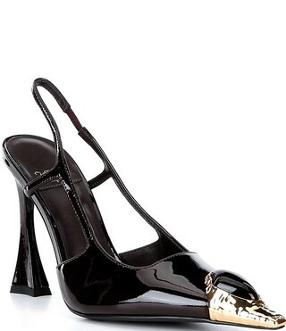 Sorcerer Patent Leather Jeweled Cap Toe Slingback Pumps | Dillard's