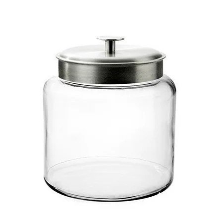 Anchor Hocking Montana Glass Jar with Fresh Sealed Lid, Brushed Metal, 1.5 Gallon | Walmart (US)