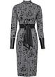 Robe business élégante avec ceinture contrastante - gris à fleurs | Bonprix FR
