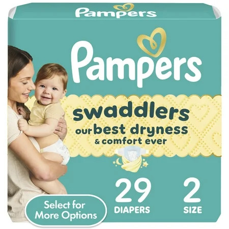 Pampers Swaddlers Diapers, Size 2 (10-22 lbs), 29 Count, Absorbent, Keeps Baby Dry and Comfortable, Skin Safe Disposable Baby Diaper | Walmart (US)