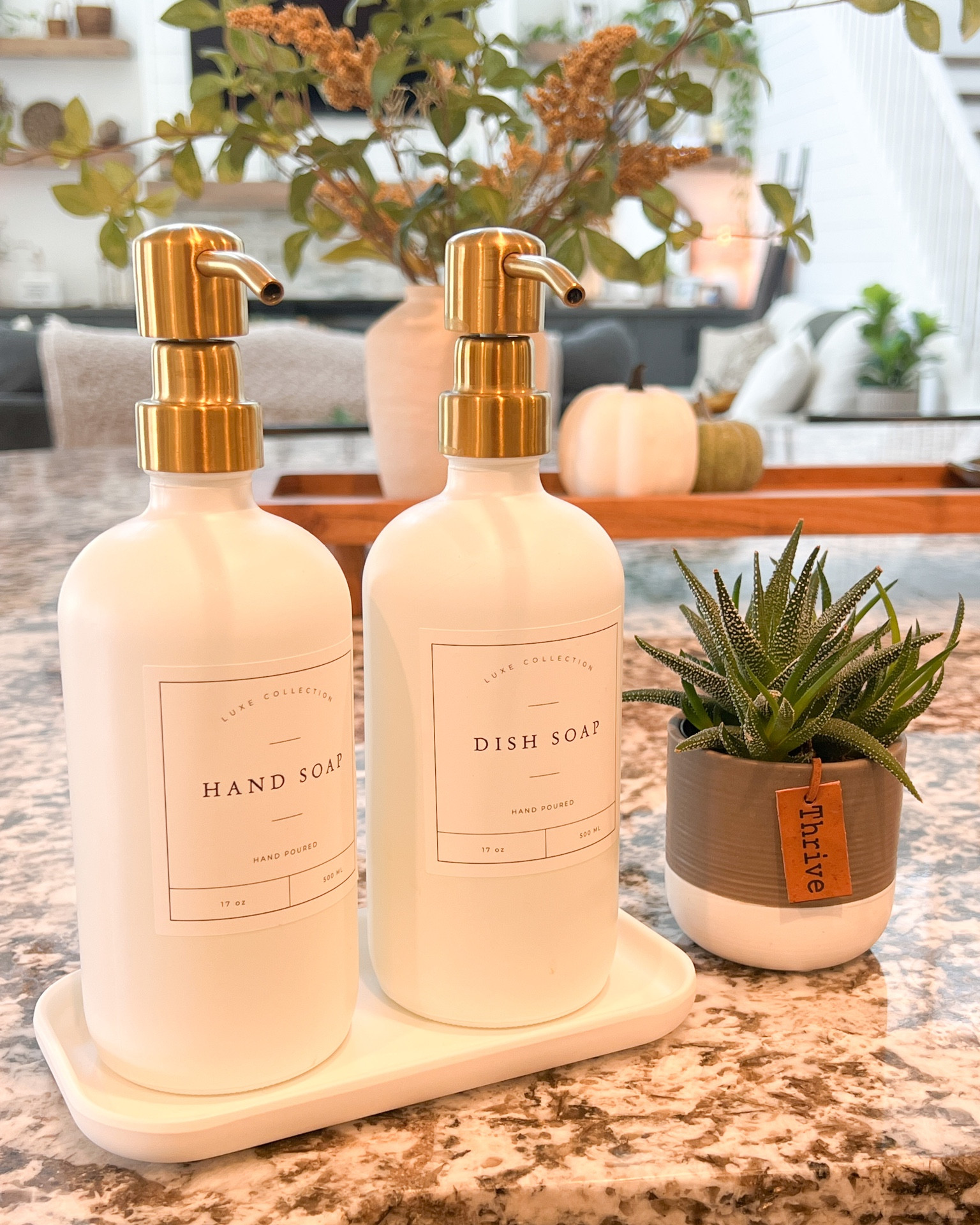 Stylish kitchen dish soap dispenser, Amazon kitchen find, 2 pack soap dispenser, white and gold liquid soap dispensers 

#LTKfindsunder50 #LTKxPrime #LTKhome