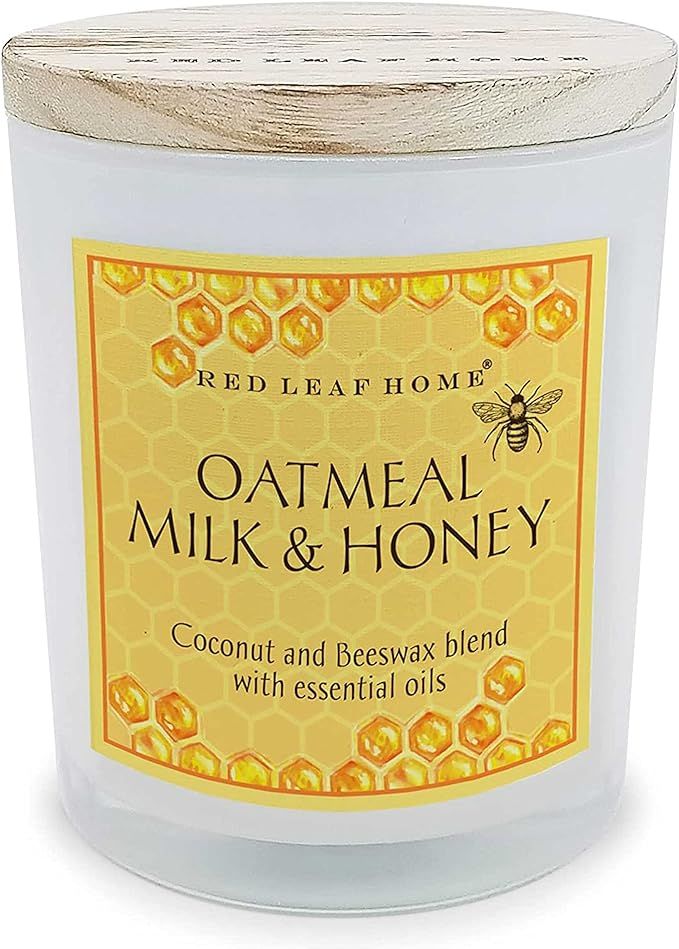 Red Leaf Home Oatmeal Milk and Honey Candle - Honeycomb Collection, Large - 15 Ounce Jar | Amazon (US)