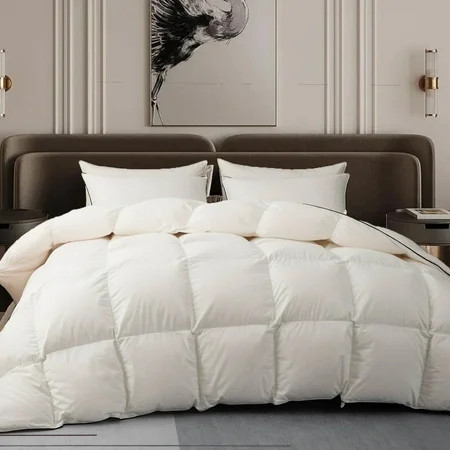 Down Comforter Feather Duvet Insert Cotton White Down Comforter All Season Solid, King | Walmart (US)