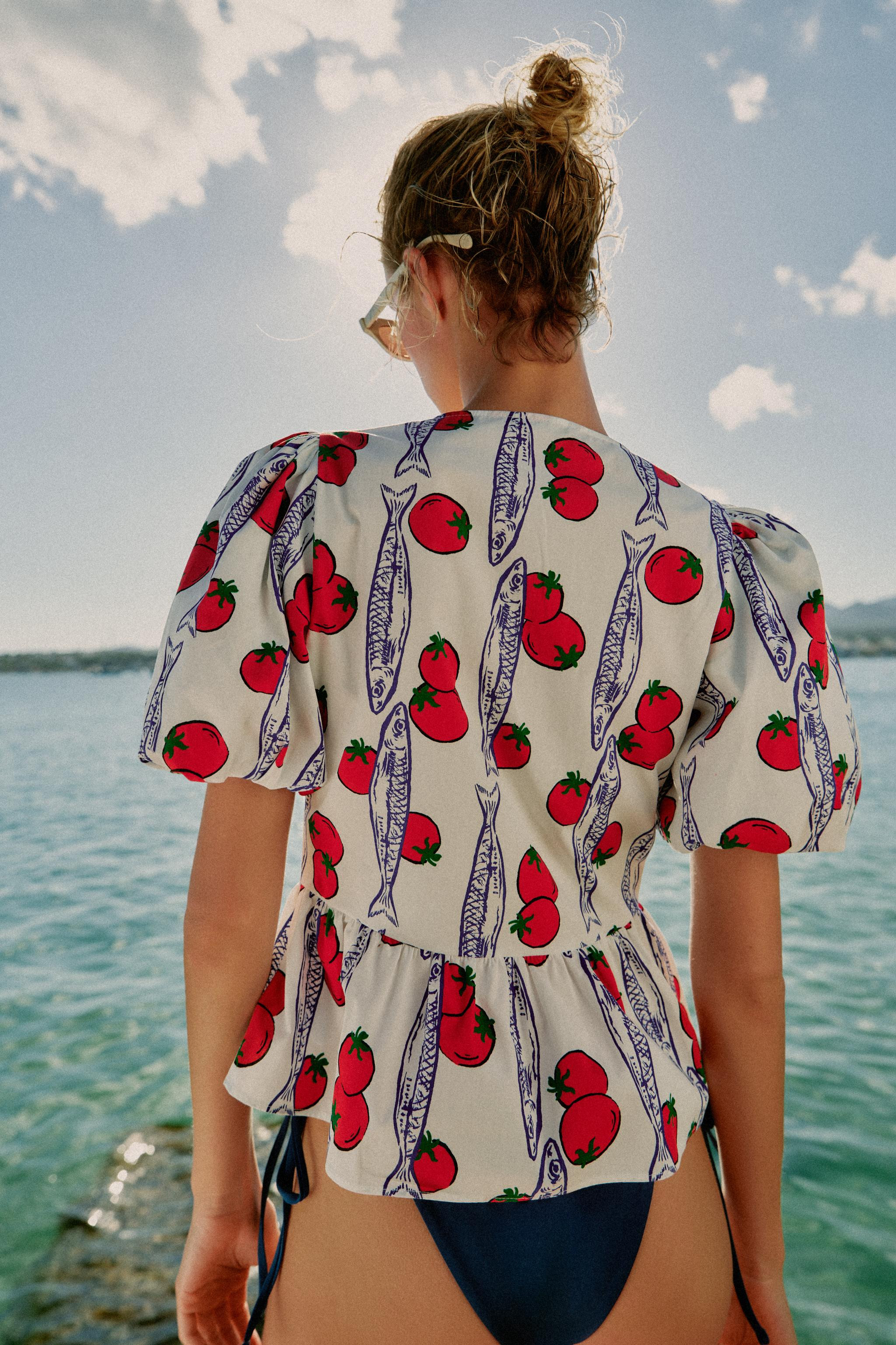 PRINTED SHIRT WITH BOWS | Zara US