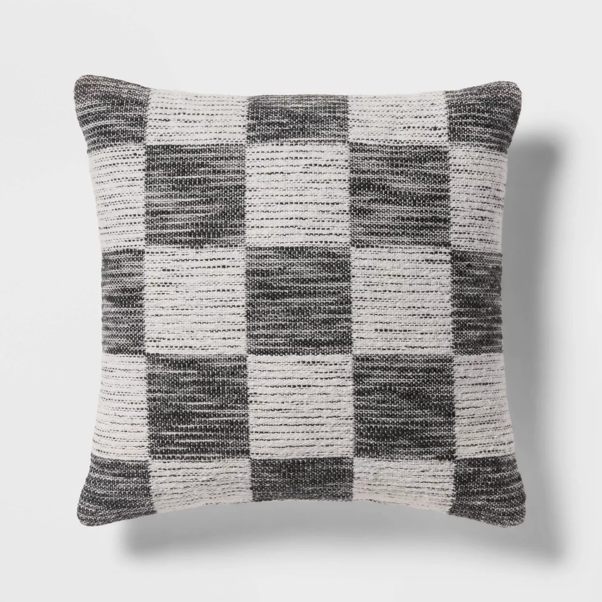 18"x18" Modern Woven Checkerboard Square Decorative Pillow Black - Threshold™: Cotton Fabric, I... | Target