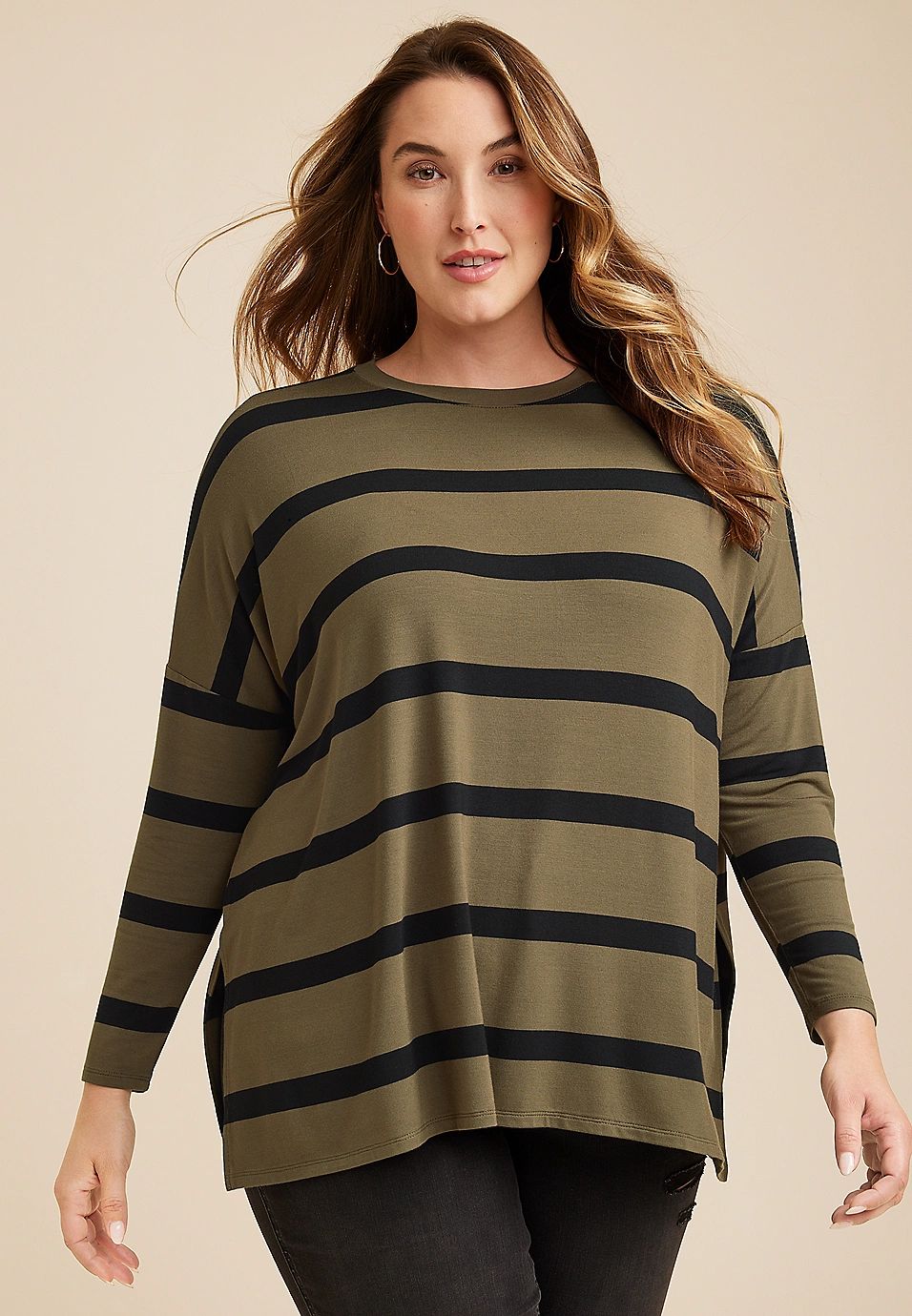 Plus Size 24/7 Palisade Striped Top | Maurices