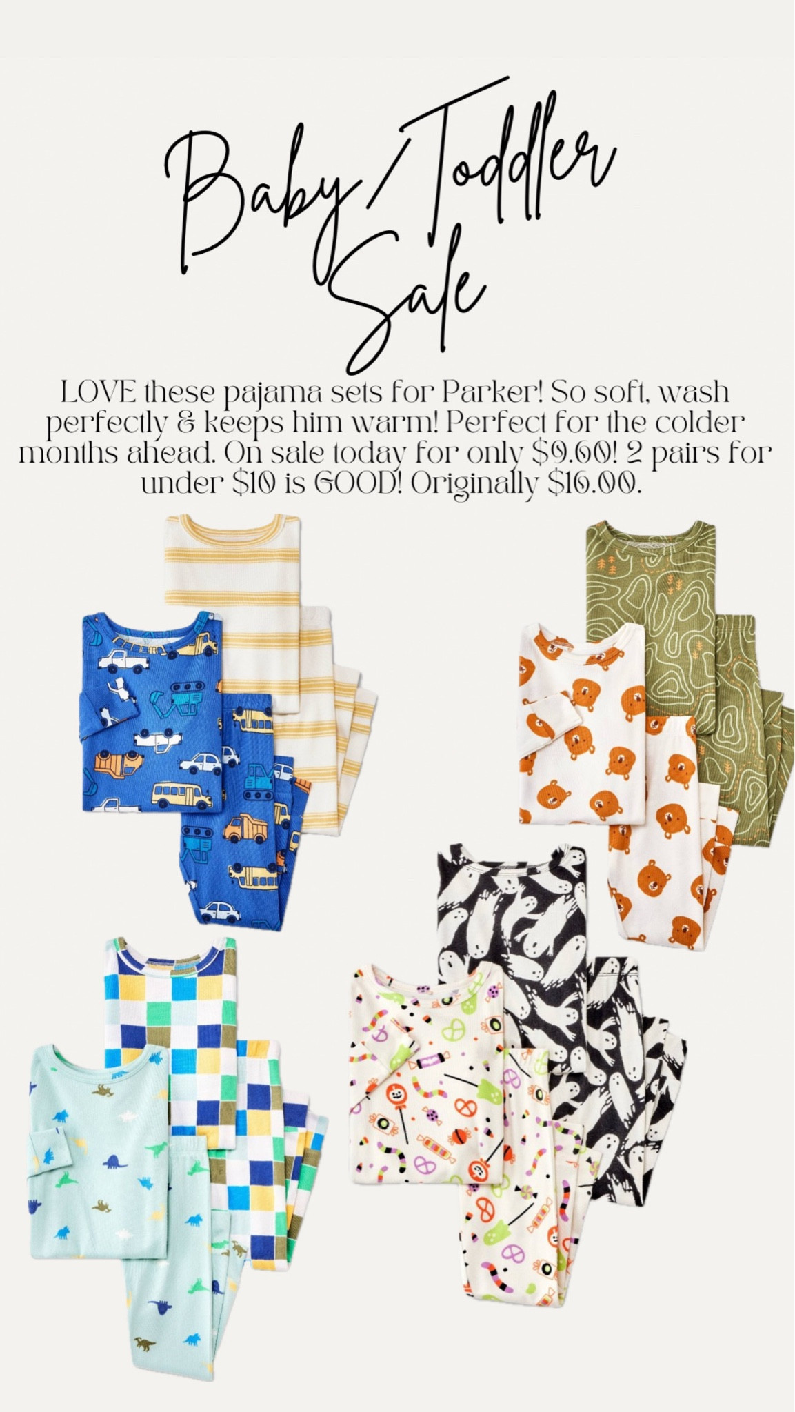 2 sets of Toddler pajamas for under $10.00! We LOVE these - wash perfectly, so soft, and keep our boy warm! Perfect for these colder months coming up. 🫶🏼

#LTKxTarget #LTKKids #LTKSaleAlert